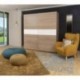 Armario de 2 puertas correderas WINTER acabado laminado sintético blanco o roble sonoma con franja blanca o roble 200x62x210 cm