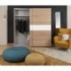 Armario de 2 puertas correderas WINTER acabado laminado sintético blanco o roble sonoma con franja blanca o roble 200x62x210 cm