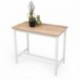 Mesa Alta PADDY de Madera Lacada blanca y tapa en color roble.